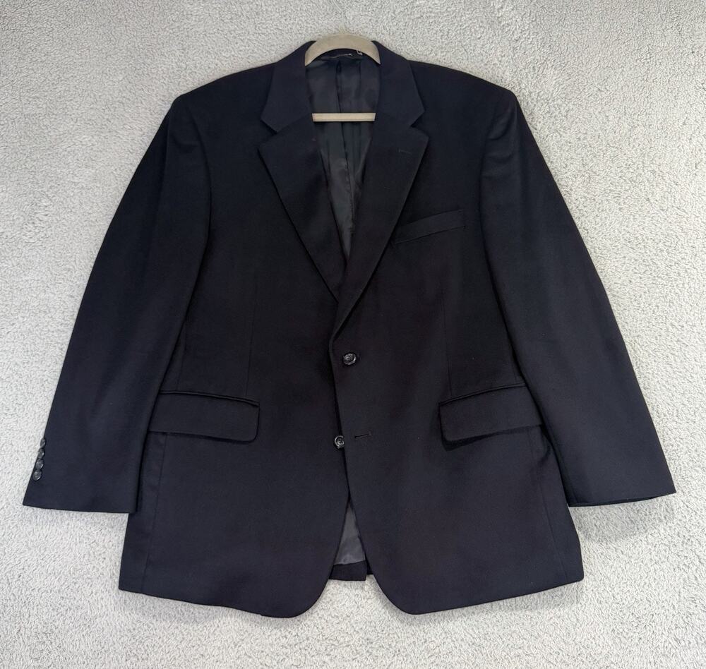 Jos A Bank Blazer Mens 44S Black 100% Cashmere Sport Coat 2 Button Suit Jacket